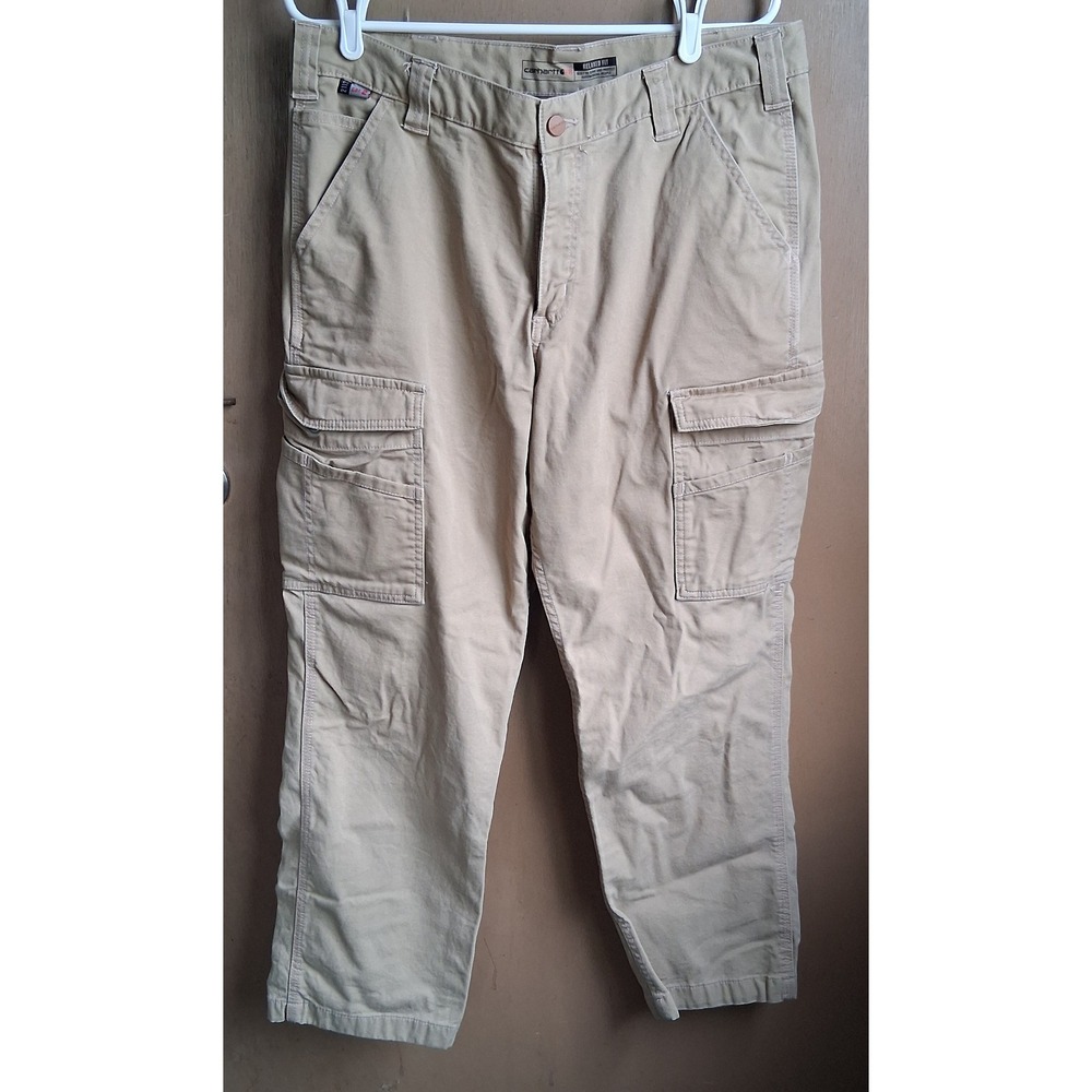 Carhartt FR Relaxed Fit Carpenter‎ Pants Tan 36x30 EUC